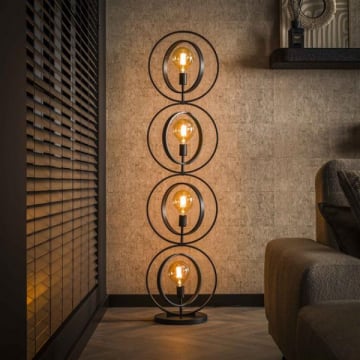 Lampadaire Vladislav - 40x60x163 cm - Métal/noir
