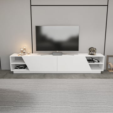 Meuble TV Tygo - 37x240x47 cm - MDF/blanc 