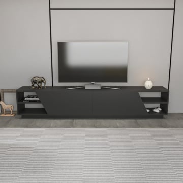 Meuble TV Tygo - 37x240x47 cm - MDF/noir 