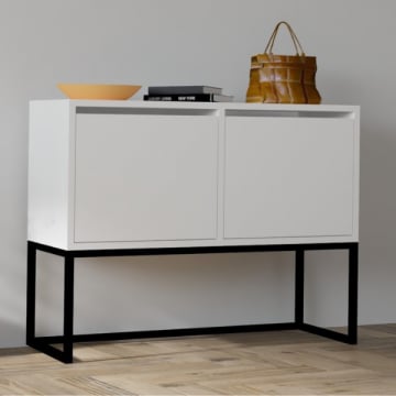 Table console moderne blanche - 100% mélaminée, 18mm d'épaisseur