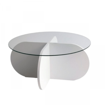 Table basse Locelso | Verre trempé | Blanc
