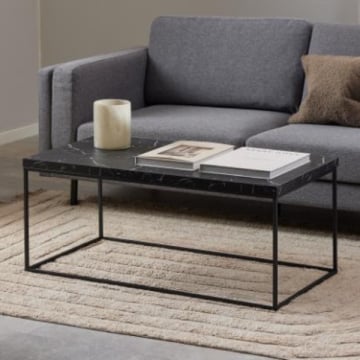 Table basse Barossa 110x55x45cm - marbre noir
