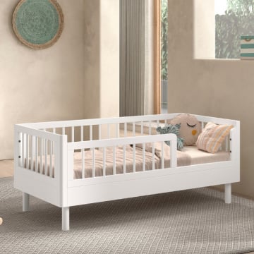 Lit junior Forrest 70x140cm - bois de hêtre massif - blanc