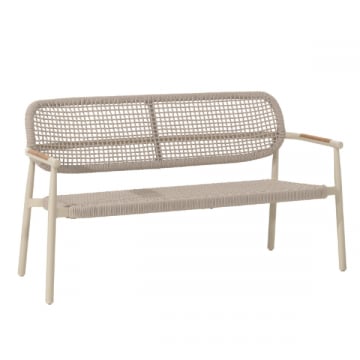 Canapé de jardin 2 places Midleton - 143x69x80cm - aluminium - sable