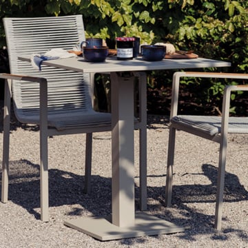 Table de jardin pliant Prada - 70x70x76cm - aluminium beige