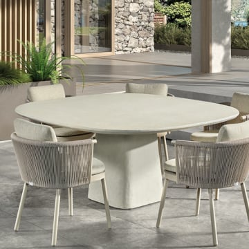 Table de jardin Tiago - 160x160x76cm - ciment