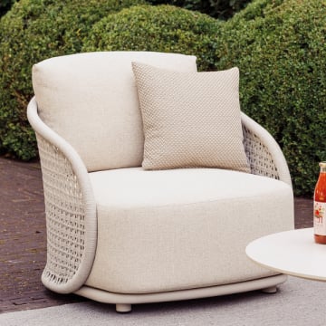 Fauteuil de jardin Amora - 81x93x71cm - aluminium et oléfine - gris