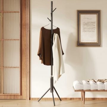 Porte-manteau sur pied Kassie | Ø48 x 174 cm | Noir / Métal