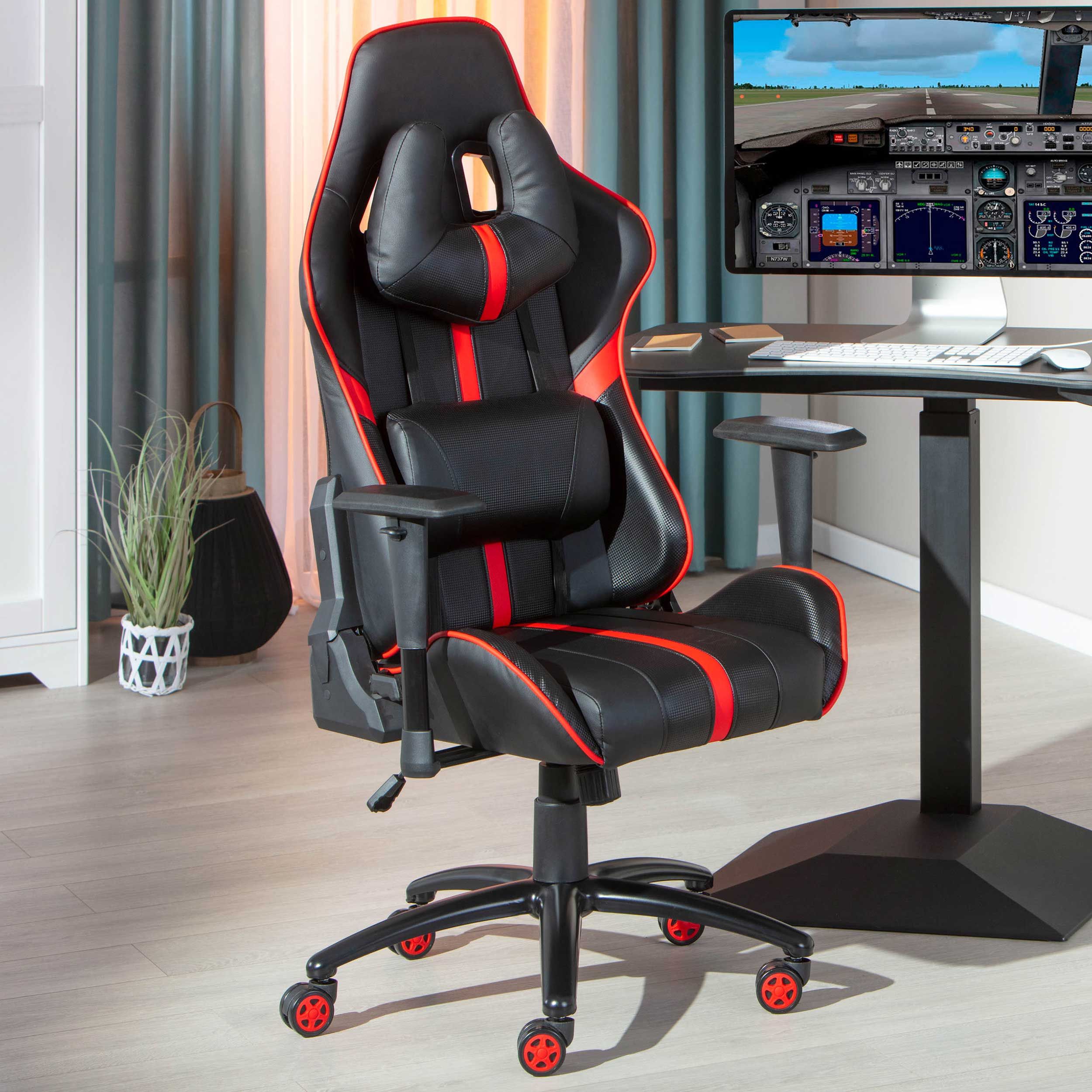 Chaise de bureau pour gaming Molly - noir/rouge Moderne - Interlink