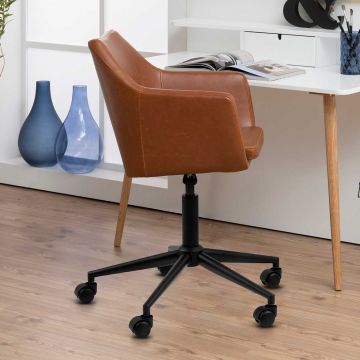 Chaise de bureau Novan similicuir - brun