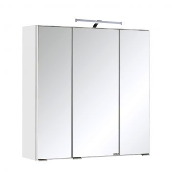 Armoire de toilette Bobbi 60cm modèle 2 3 portes & eclairage LED - blanc