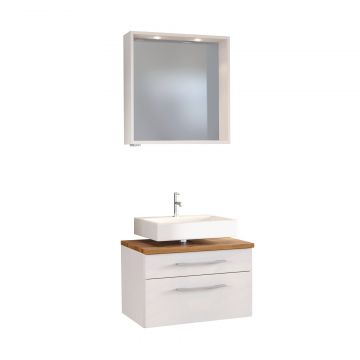 Set meuble sous lavabo & miroir Dasa 60cm - blanc