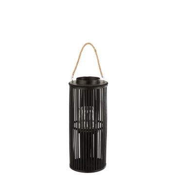 Lanterne tube bambou noir small