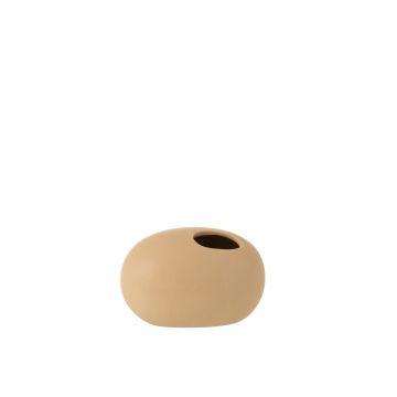 Vase ovale ceramique beige small