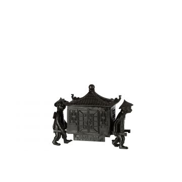 Singe + temple oriental resine noir