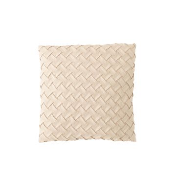 Coussin tisse polyester beige