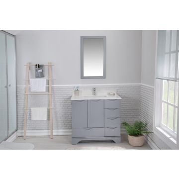 Jussara 2-piece Bathroom Furniture Set | Grey | Solid Wood and Quartz