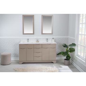 Jussara Ensemble de meubles de salle de bains | 3 pièces | Cappuccino | 100% MDF