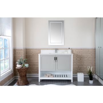 Jussara 2-Pc Bathroom Furniture Set | 100% MDF | Quartz Countertop | Grey
