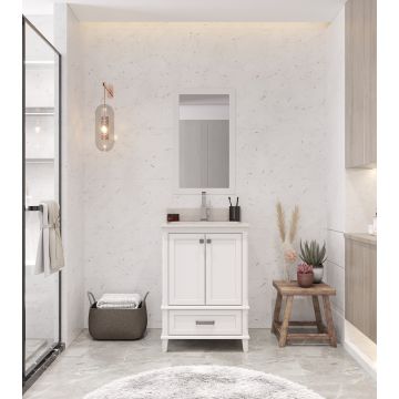 Jussara 2-Piece Bathroom Furniture Set | 100% Laquered MDF and Quartz | White