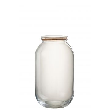 Pot roxy decoratif verre/liege transparent large