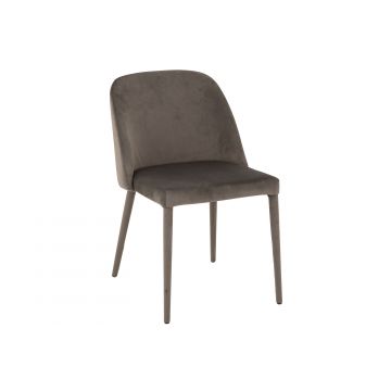 Chaise charlotte textile/metal gris moyen