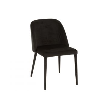 Chaise charlotte textile/metal noir