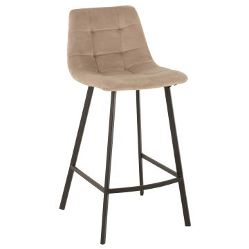 Chaise de bar olivier textile/metal beige