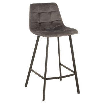 Chaise de bar olivier textile/metal gris
