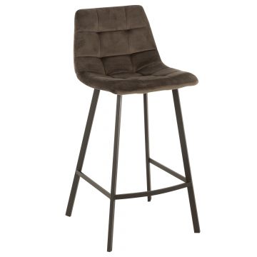 Chaise de bar olivier textile/metal gris fonce