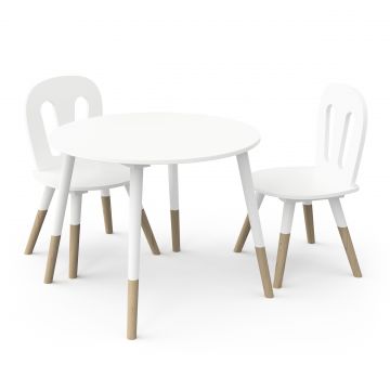 Chaises hautes et table Firmiana | 60 x 60 x 47,7 cm | Blanc