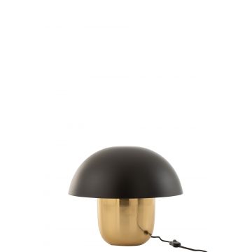 Lampe champignon metal noir/or small