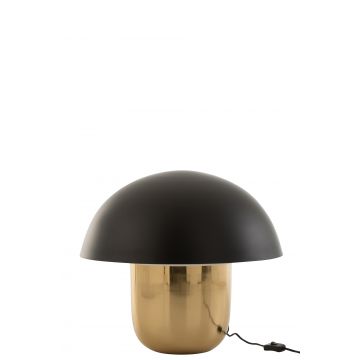 Lampe champignon metal noir/or large