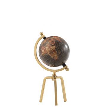 Globe trepied metal/plastique or/noir small