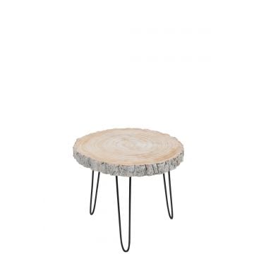 Table gigogne bois paulownia grey-wash small
