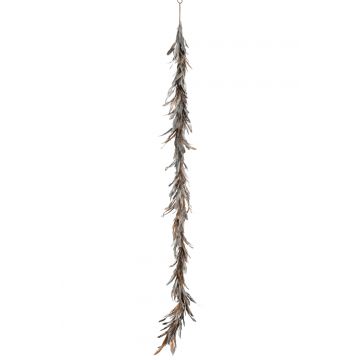 Guirlande decorative plumes argent