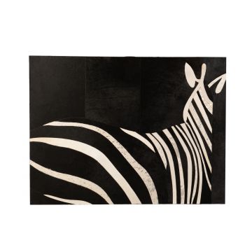 Cadre rectangulaire zebre cuir noir/blanc