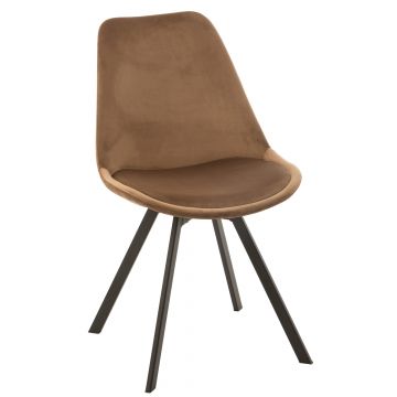 Chaise helene metal/textile marron