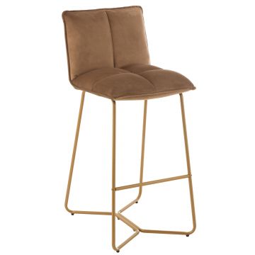 Chaise de bar pierre metal/textile marron