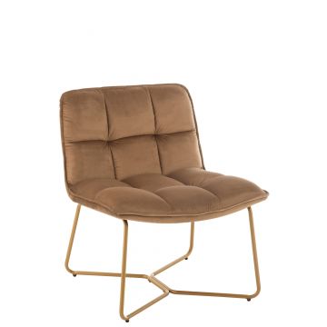 Chaise lounge lisa metal/textile marron
