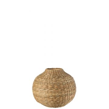 Vase court decoratif zostere/bambou naturel