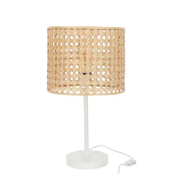 Lampe roma bambou metal naturel/blanc