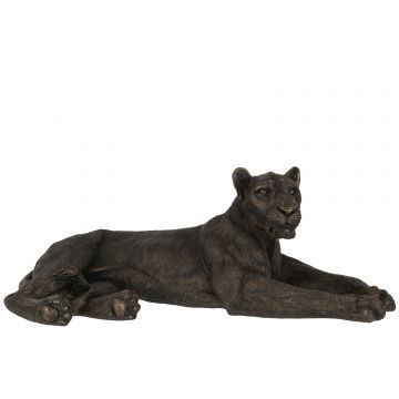 Lionne couché poly bronze