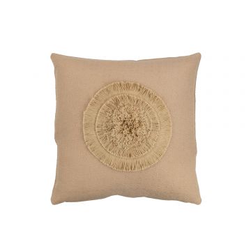 Coussin soleil carre polyester beige