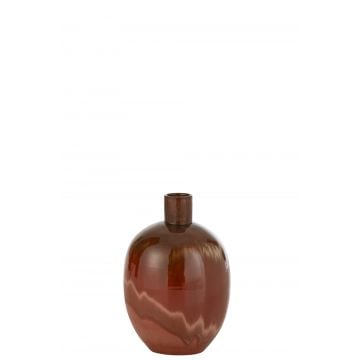 Vase aline oval ceramique rouge small