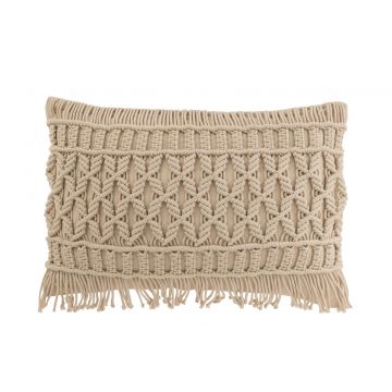 Coussin cosy rectangle cotton beige