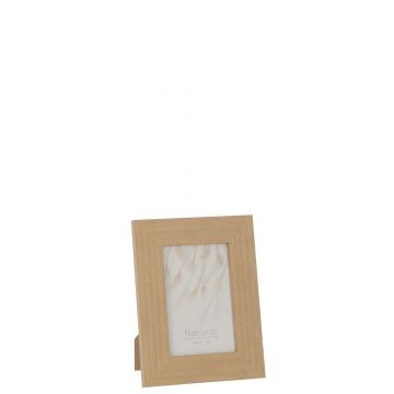 Cadre photo 10x15cm tisse texture polystyrene beige fonce