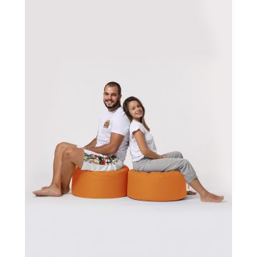 Atelier Del Sofa Pouffe - Styrofoam recyclé haute densité | Polyester imperméable | Orange