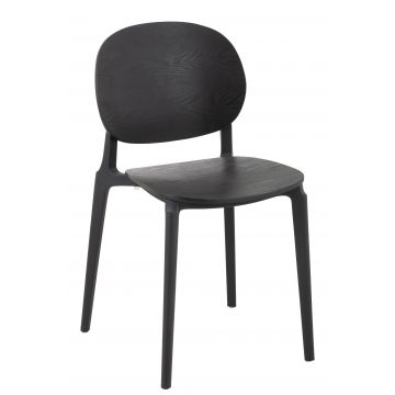 Chaise basic polyester/vernis noir