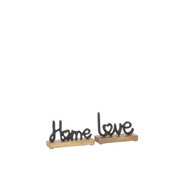Lettrage love/home sur base bois aluminium noir small ass2